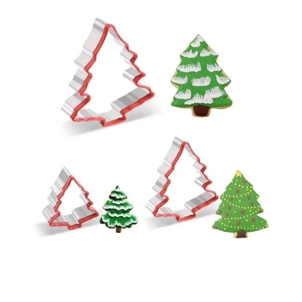 Christmas Tree Cookie Cutter Set - 3pcs Stainless Steel -(B-3)